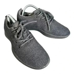 Allbirds Wool Runners Running Shoes Black Women's 9 Merino Wool Lace Up Low Top